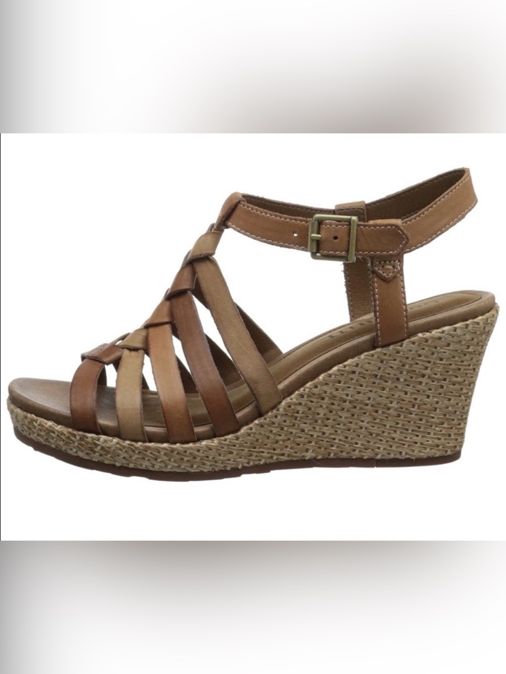 Cobb Hill NWOT New Balance Strappy Gladiator Style Tan Leather Wedge Sandals 10